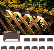 Lot de 16 Lampes Solaires, Eclairage à LED Lampe Solaire Exterieur, Lumières Solaires Exterieure Jardin Blanc Chaud Étanche Décoration pour Escalier Pont Marches Clôture Cour Terrasse Chemin